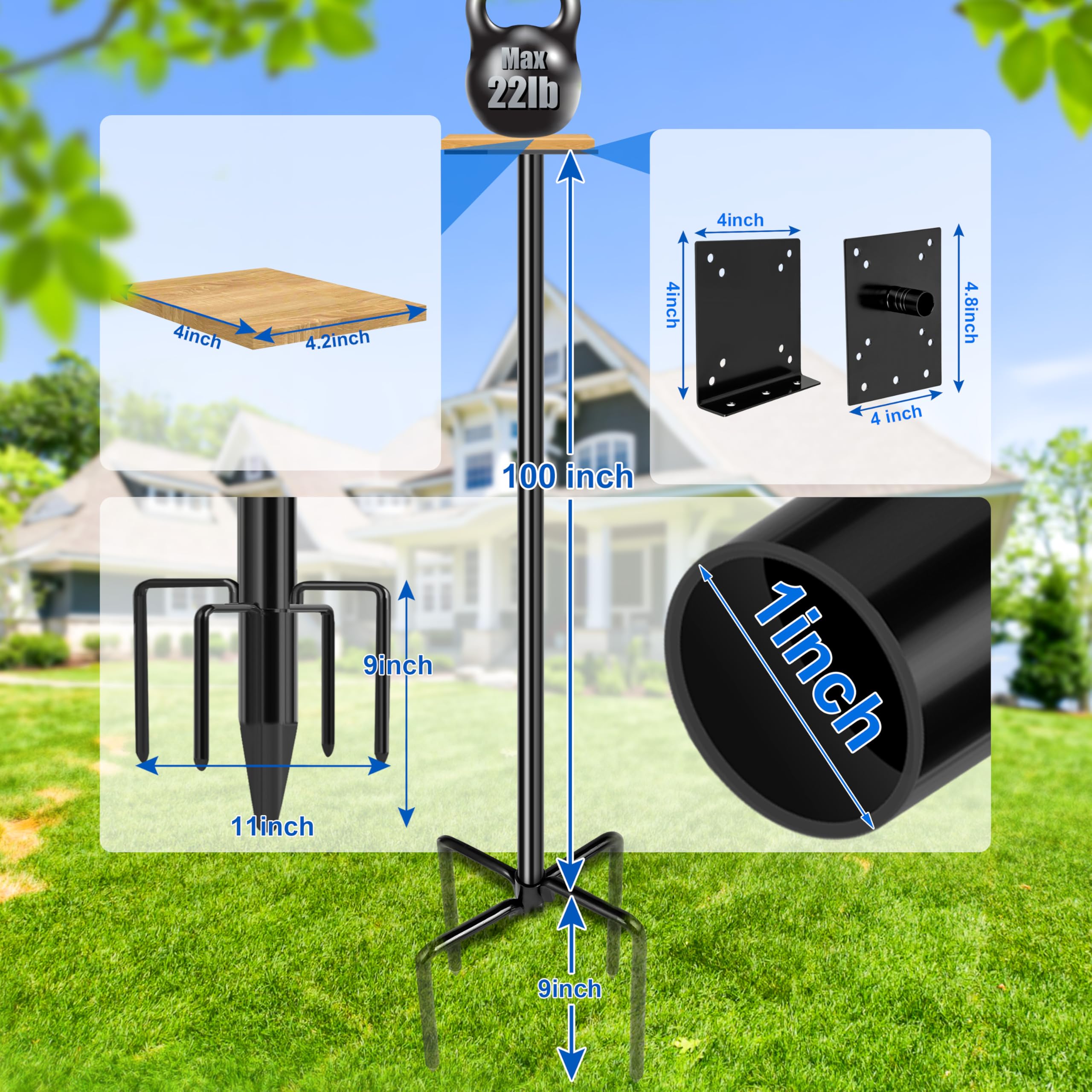 Best Bird Feeder Poles for 2026: A Backyard Setup Guide 2 Ottsuls Bird Feeder Pole, 109 Inch Heavy Duty Bird House Pole Kit for Outdoors, — product photo
