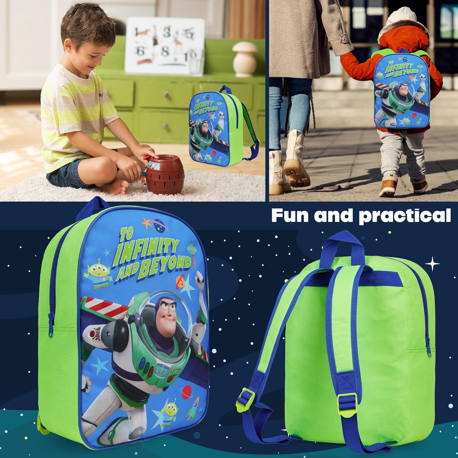 Get Trend Toy Story Mini Backpack Kids Toddlers 13x9” Rucksack Kindergarten Bag Preschool Sports Travel Backpacks 3+ Gifts for Kids (Blue Buzz) - Image 4