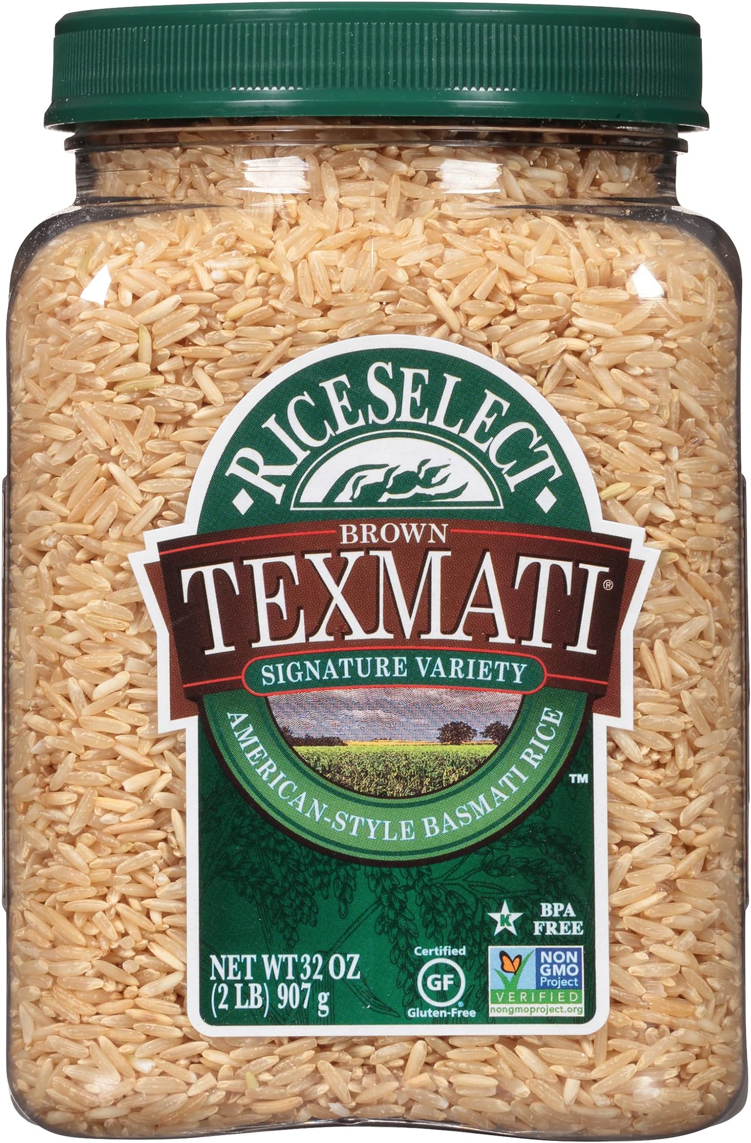 RICESELECT Rice Texmati Brown Jar, 32 OZ