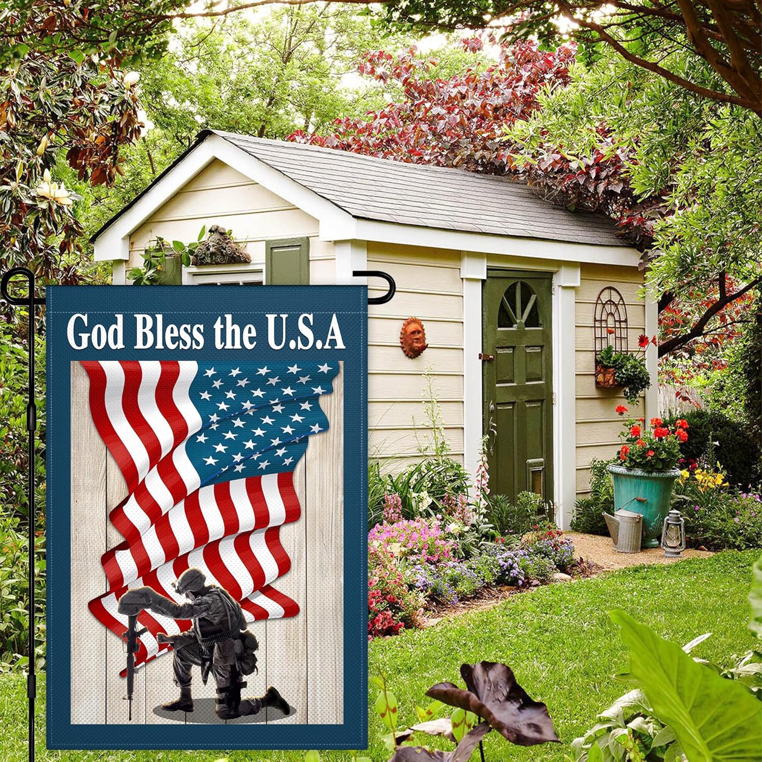 Memorial Day Garden Flag 12x18 Inch Double Sided God Bless America 4th of July Independence Day Patriotic Garden Flags for Outside Yard Sign Outdoor Garden Holiday Decoration - Image 7