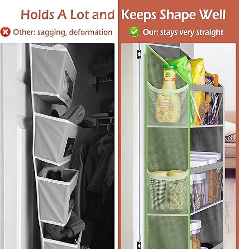 Miniatura 5 de MISSLO Organizador colgante de 6 estantes sobre la puerta + 24 bolsillos grandes de malla para niñas pequeñas