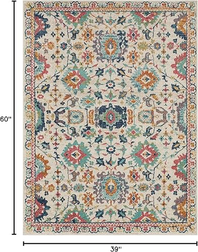 Vista 20 de Mohawk Home Bonilla - Alfombra oriental floral de 5 pies 3 pulgadas x 8 pies, color azul cielo, perfecta para sala de estar, comedor, oficina