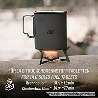 Vista 5 de Esbit Estufa de titanio plegable ultraligera de 0.41 oz (0.4 onzas) para uso con tabletas de combustible sólido