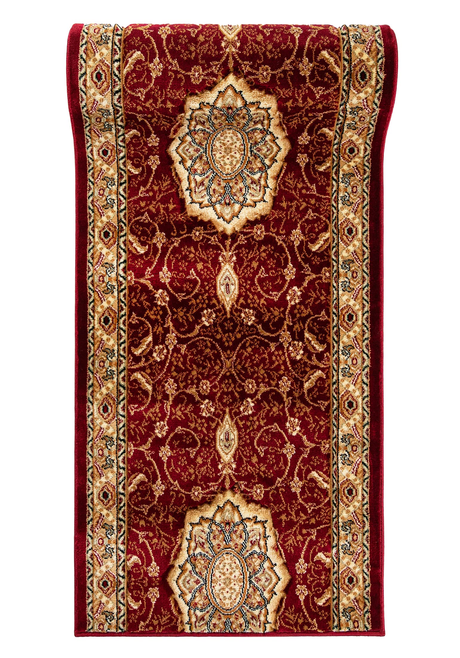 Mazovia Tappeto per Corridoio - Passatoia Corridoio Orientale - Tapis Salon, Chambre, Cuisine e Corridoio - Certifié Oeko-Tex - Tapis de Couloir au Metre - Rosso - 60x325 cm