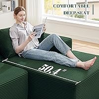 Vista 3 de 110” Cloud Sectional Couch, Boneless Sofa for Living Room, Modular Sectional Sofa with Deep Seat, Comfy Fluffy Couch with L-Shaped Chaise, No