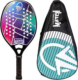 Raquete Beach Tennis Carbono 3k Total Match 2025 + Capa | Leve e equilibrada | 1 ano de garantia