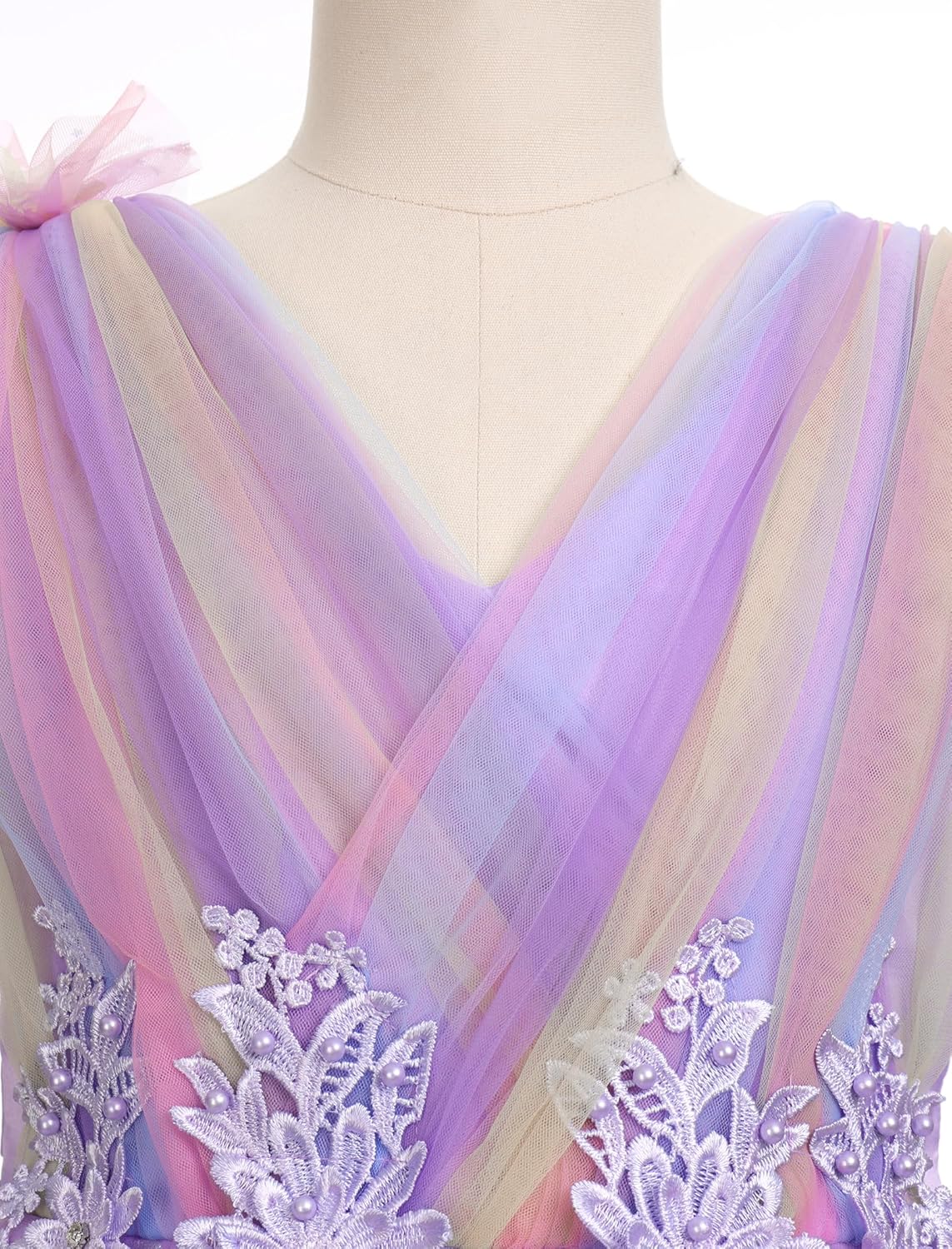 Flower Girl Formal Wedding Dress Sparkly Butterfly Junior Bridesmaid Pageant Outfit Princess First Communion Prom Gown - Image 5