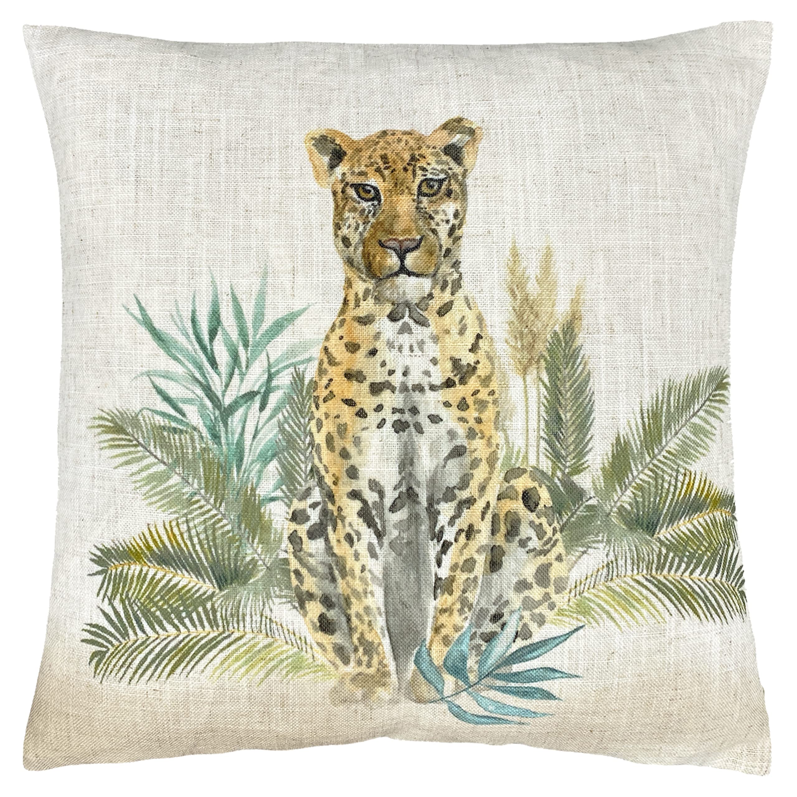 Evans Lichfield Kenya Polyester Filled Cushion, Polyester, Leopard