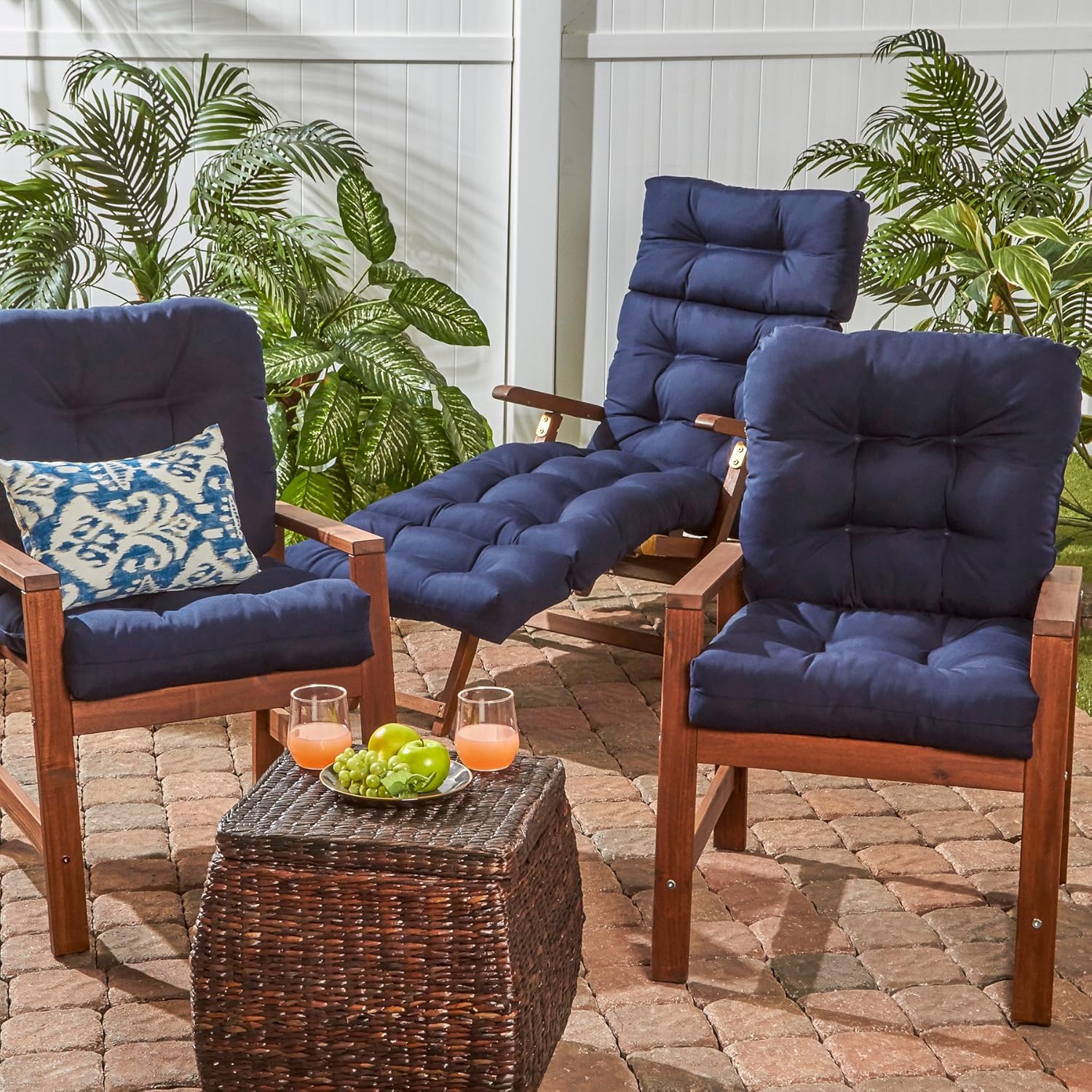Flаѕh Sаlе Buу 1 gеt 1 Greendale Home Fashions AZ5815-NAVY Midnight 42'' x 21'' Outdoor Seat/Back Chair Cushion, Set of 1