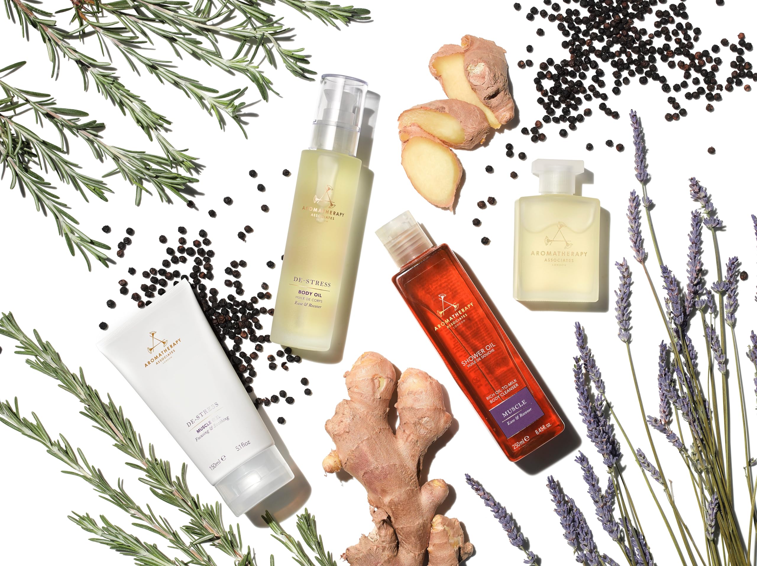 Aromatherapy Associates Bade- und Duschöl, Luxus-Spa, natürliches Bad, Badeöl, vegan, tierversuchsfrei, umweltfreundlich (De-Stress-Muskelbad- und Duschöl, 55 ml)
