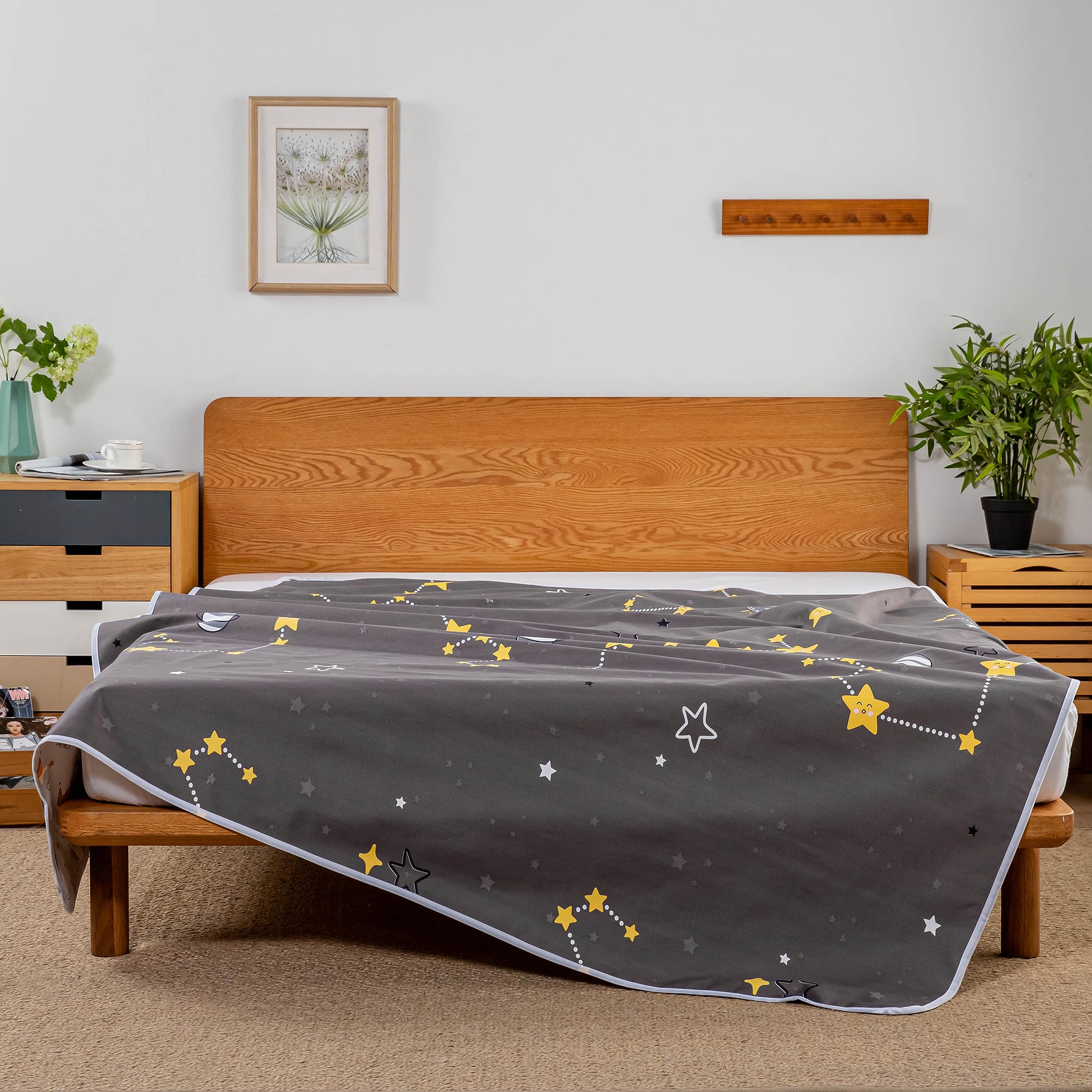 WenBags Almohadilla de cama reutilizable para incontinencia, 70 x 78 pulgadas, protector de colchón impermeable grande para niños, adultos, personas mayores y mascotas (mezcla de poliéster y