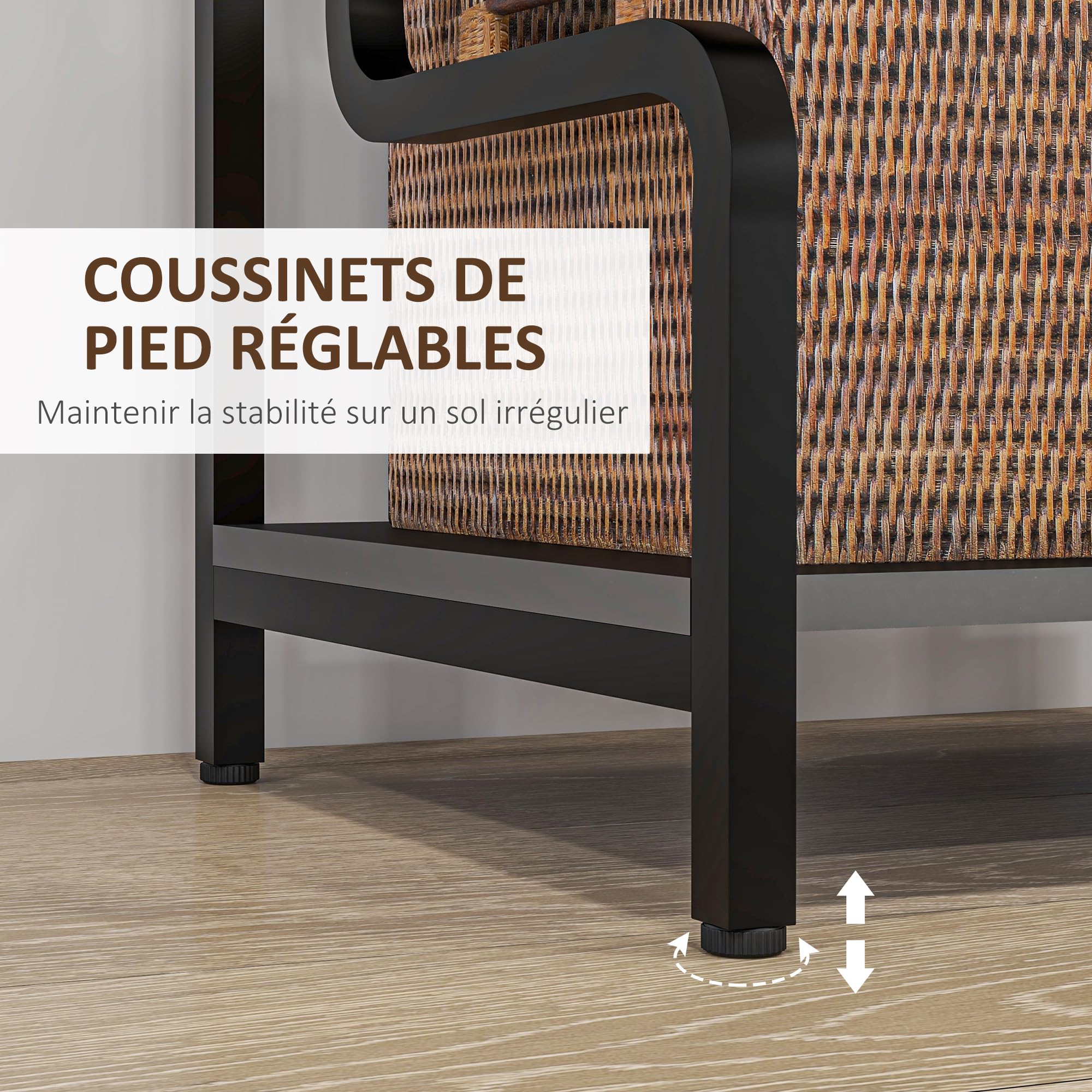 HOMCOM Support d'Imprimante à 3 Niveaux Meuble Imprimante 55x40x77cm Noir | Étagère de Rangement, en Bois et Métal, pour Bureau Maison