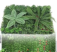 Vista 3 de Paneles de setos artificiales, telón de fondo de pared de vegetación, paneles de plantas de seto topiario, 12 piezas de 23.62 x 15.75 x 1.57
