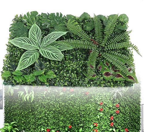 Miniatura 3 de Paneles de setos artificiales, telón de fondo de pared de vegetación, paneles de plantas de seto topiario, 12 piezas de 23.62 x 15.75 x 1.57