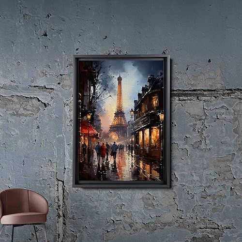 Miniatura 2 de Eiffel Tower painting, Eiffel Tower wall art, depiction of the Eiffel Tower at night in brilliance
