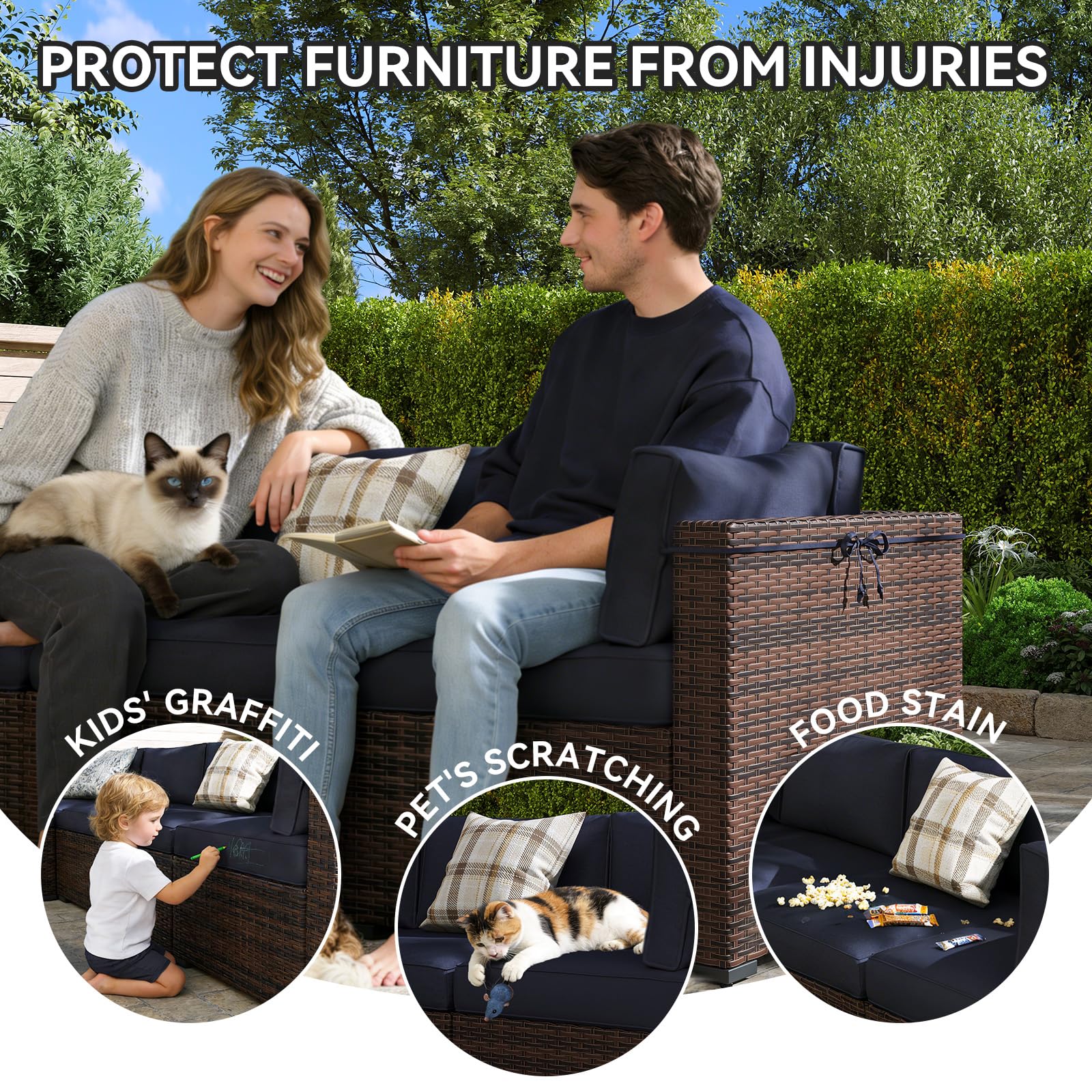 Amazon.com: Aoxun 14-Piece Outdoor Cushions Covers with Zippered