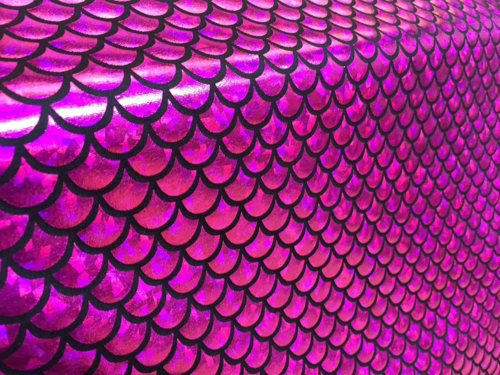 LushFabric Mermaid Scale Print Fabric Fish Tale Scales Foil, 2 Way Stretch Material Lycra Spandex, Bikini, Costume, Dress