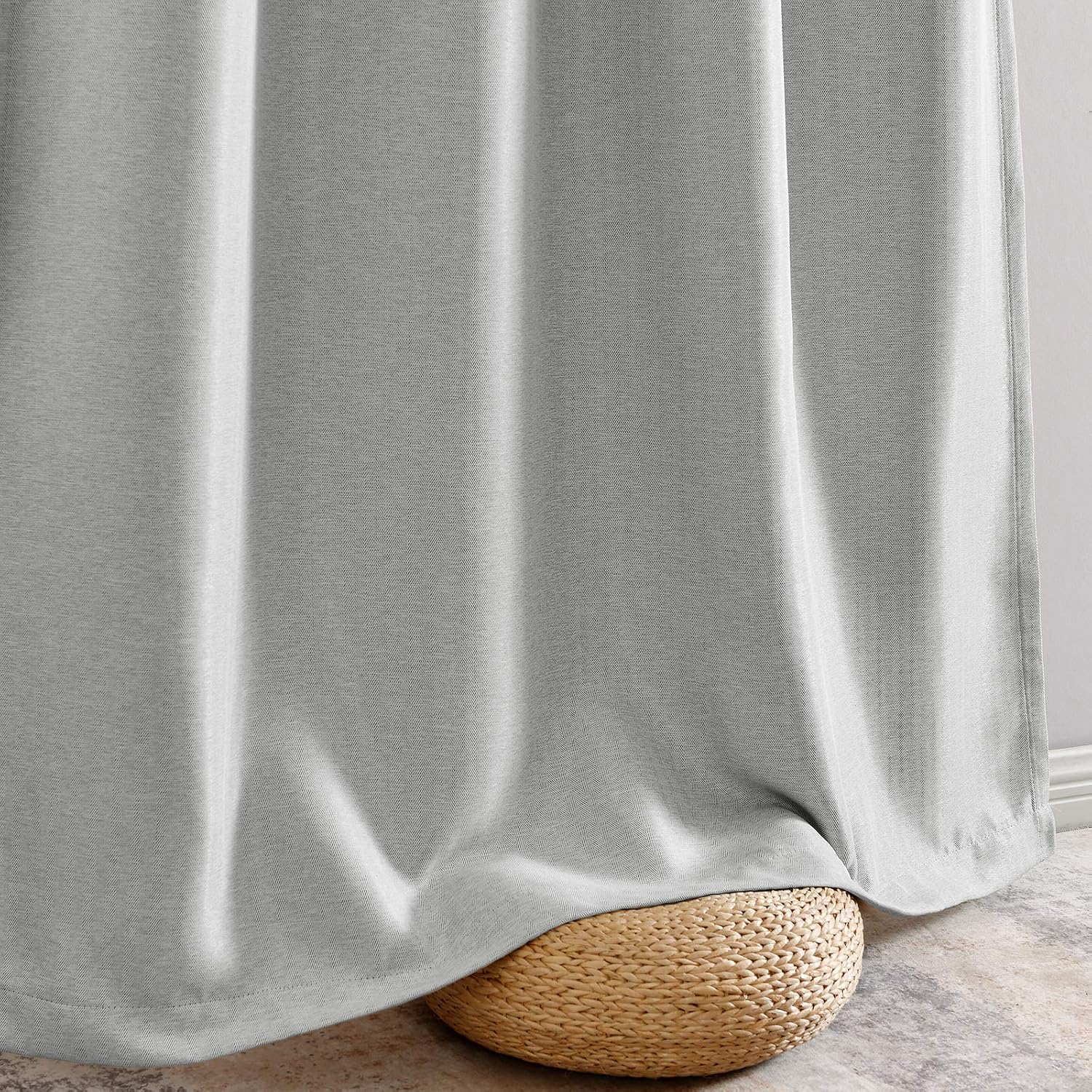 2 Panels Curtains Gray 95 Inch Zigzag Textured Drapes Room Darkening Window Curtains Bedroom Living Room Kitchen