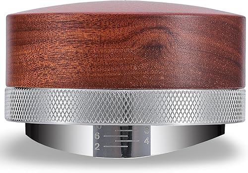 Herramienta de distribución de espresso de 2.126 in, distribuidor de café de palisandro ajustable de acero inoxidable, compatible con accesorios
