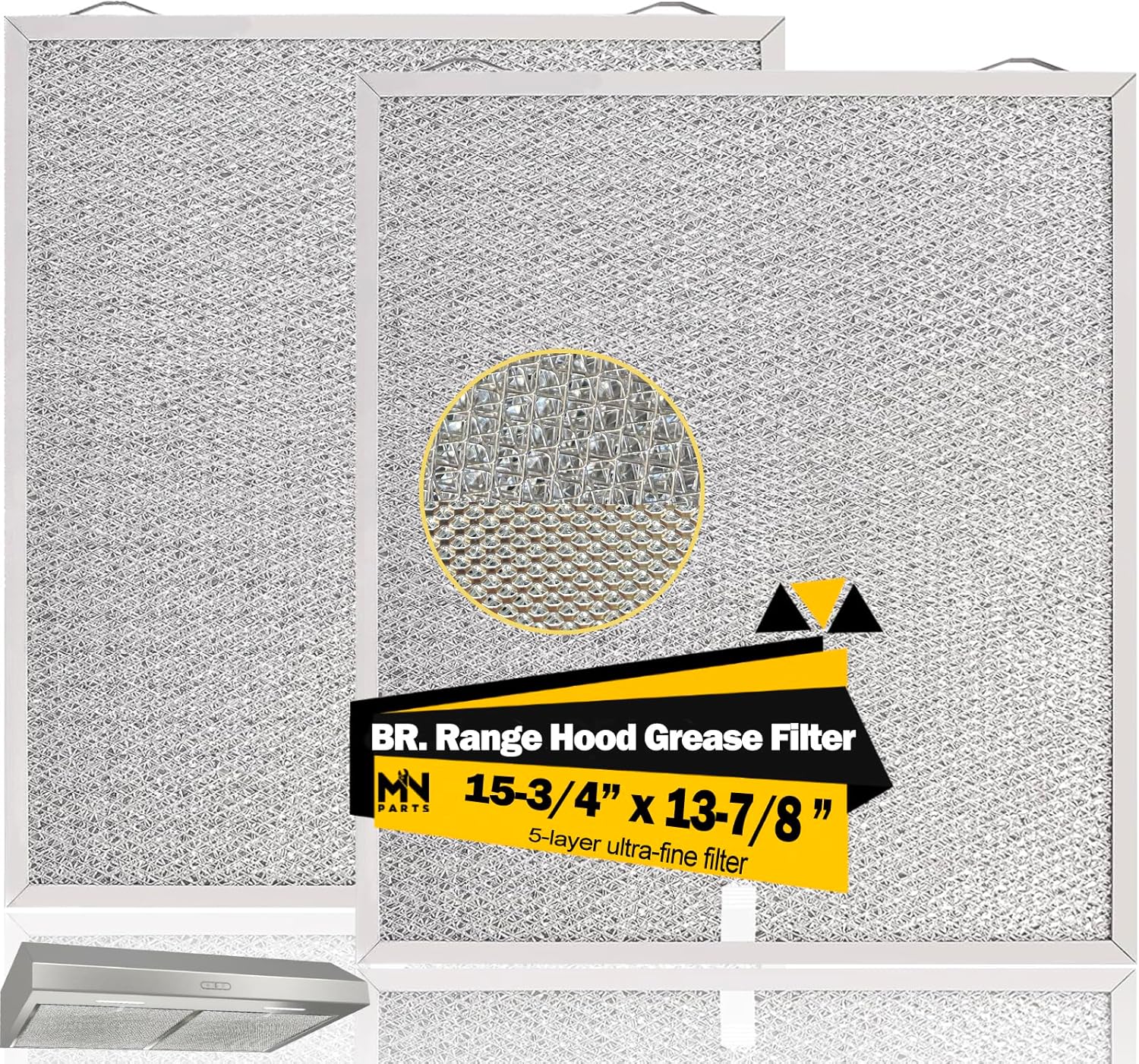 S99010430-002 Compatible with Broan Range Hood Filter 15-3/4" x 13-7/8" 4512880 Replacement Nutone Range Hood Filters 2 Pack HPF30 Nutone Kitchen Exhaust Fan Filter