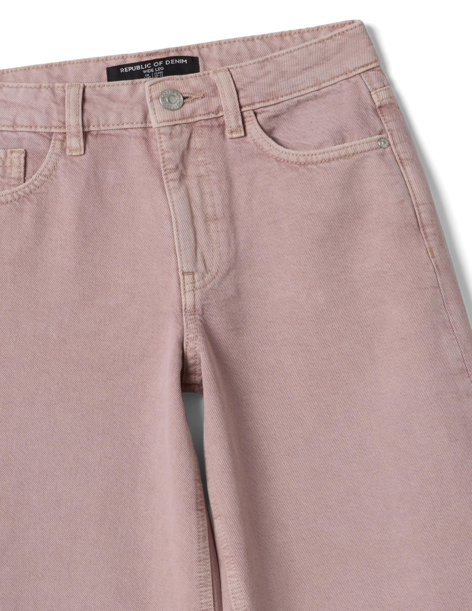 OVS Kids Jeans Super Wide Leg in Puro Cotone Denim Rosa da Ragazza