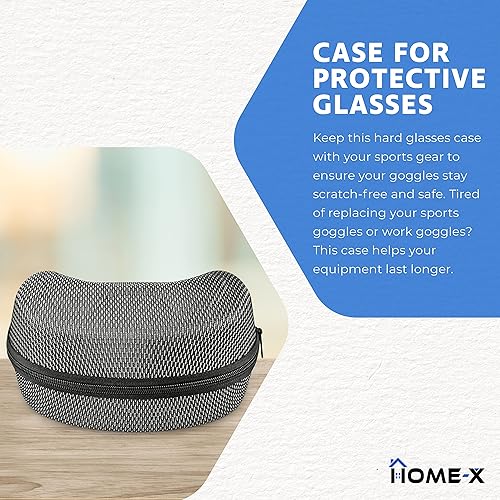 Miniatura 3 de Home-X Sport Goggles Case, Safety Glasses Case, Zippered Hard-Shell Glasses Case, 8" L x 4  W x 4" H, Blue