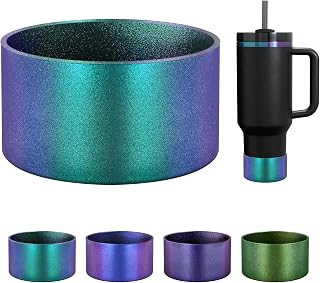 Vmini Color Changing Silicone Boot for Stanley Cup 40oz 30oz, Gradient Bottom Protector for Stanley Cup Accessories, Chameleon Silicone Sleeve Fit for 12-24oz Bottle with 2.8-3in Base
