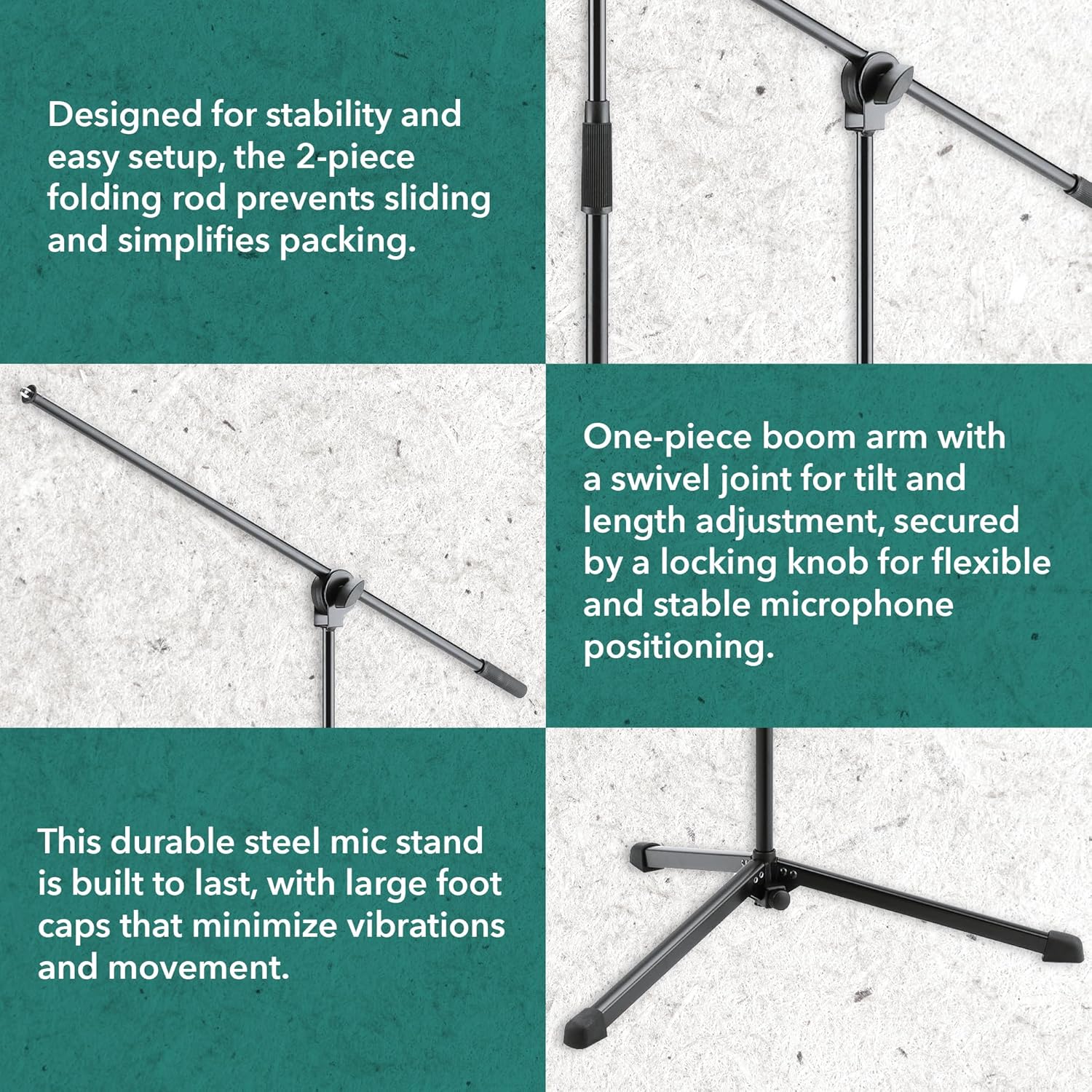 K&M Konig & Meyer 25400 Microphone Tripod Stand 5/8 Inch) with Welded – 55 extension Black - US Version