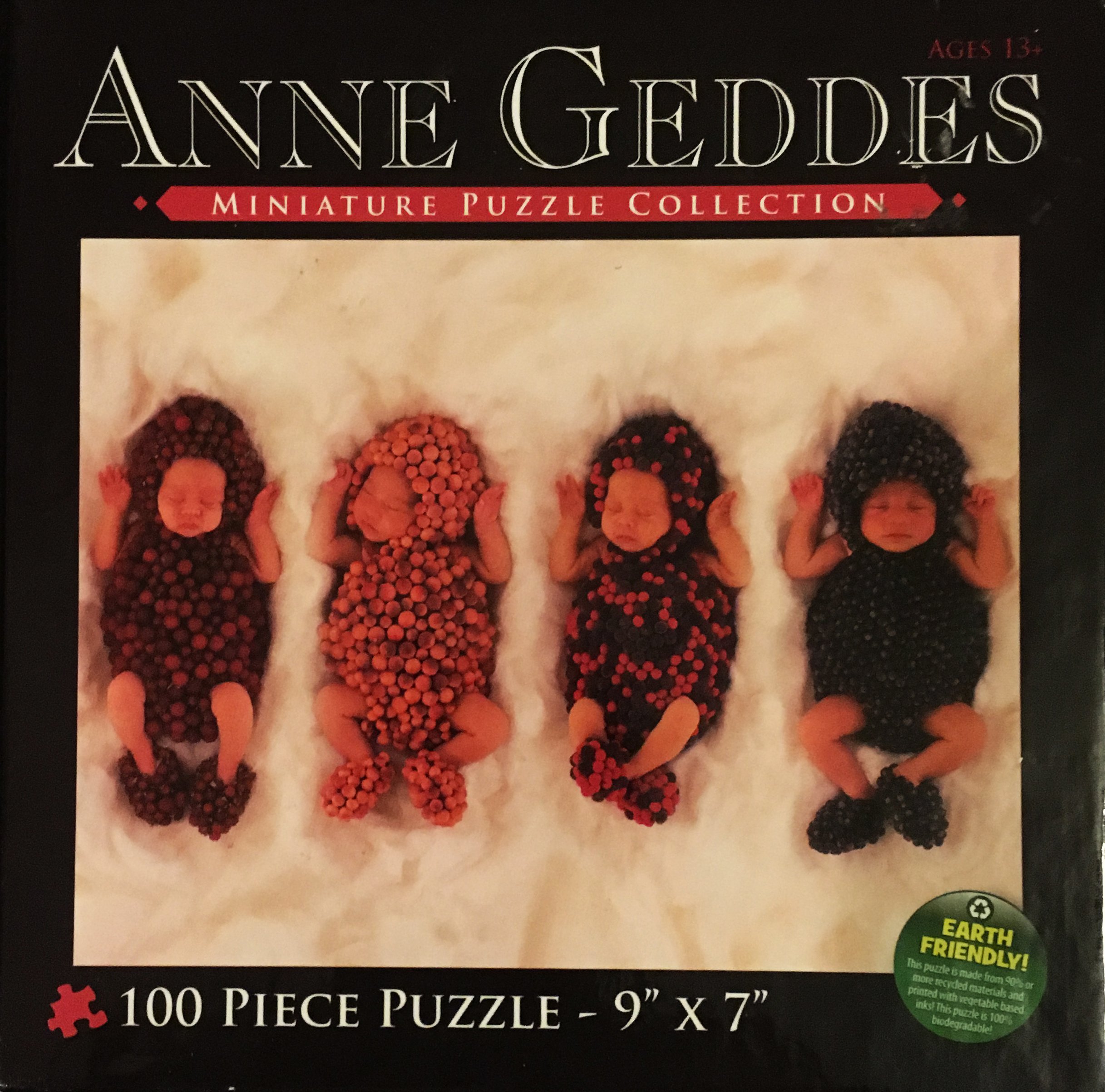 Karmin Anne Geddes Miniature Puzzle Collection - 100pc. Jigsaw Puzzle 9"x7" - Babies in Berries
