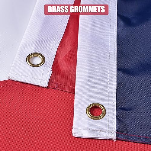 Miniatura 5 de VICDRIA Bandera estadounidense de 10 x 15 pies, banderas exteriores bordadas de lujo de Estados Unidos de poliéster resistente, duraderas con ojales