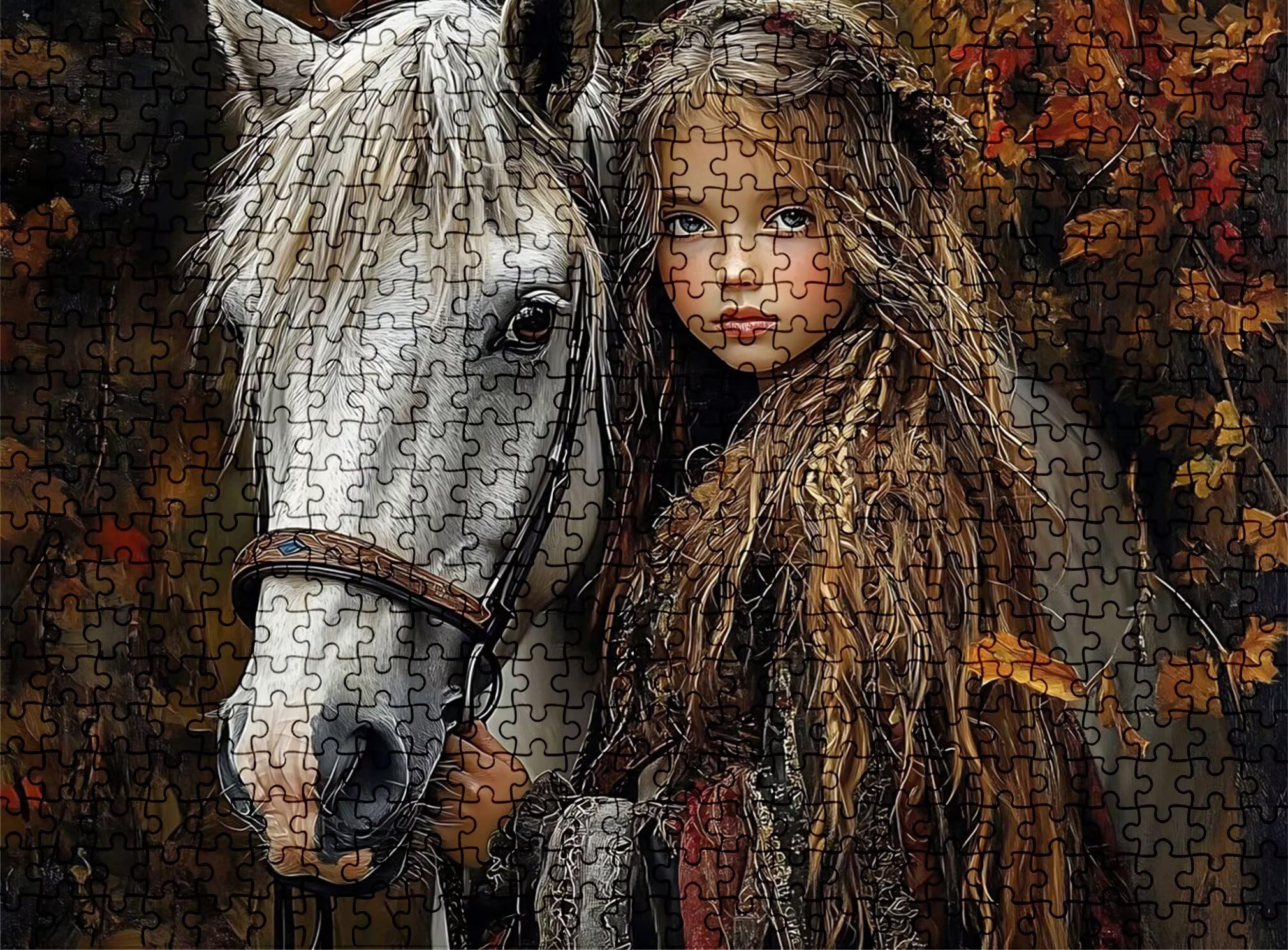 Puzzle 3000 Teile, Holzpuzzle Erwachsene Tier Pferd Impossible Klassische Jigsaw Puzzles 122 x 81 cm, Familien Spiel, Puzzle Stressabbau Denkspiel, Puzzle-Liebhaber w0-166