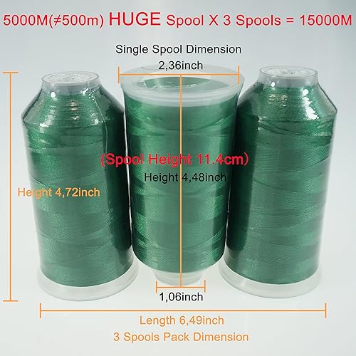 Miniatura 17 de Hilos New Brothreads, 32 opciones, varios colores, de poliéster, para toda máquina de coser, carrete grande de 5,000 m 3 colores básicos 2