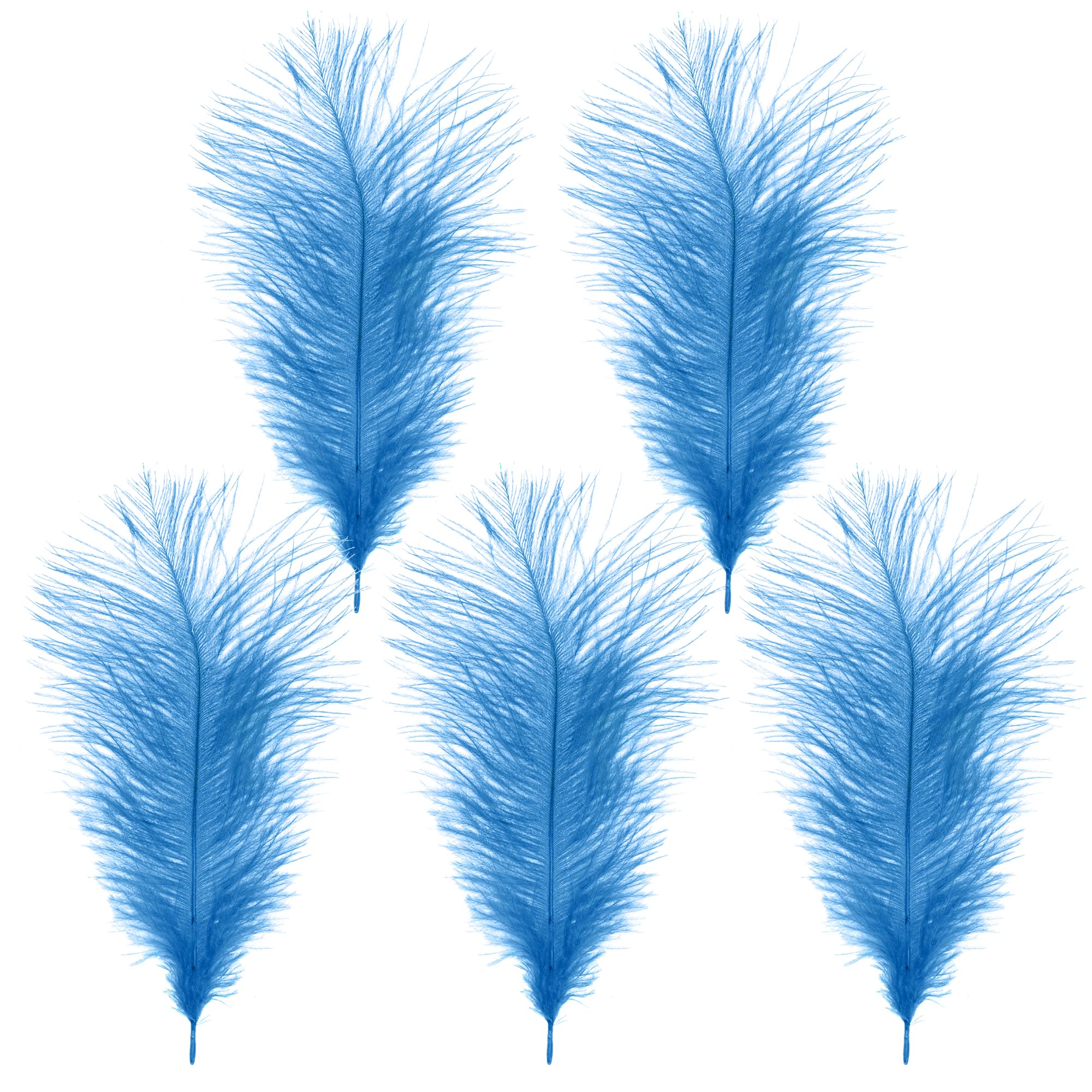 Trimming Shop 14-16inch(35-40cm) Baby Blue Ostrich Feathers Plume for Wedding Table Centrepieces Home Decoration Decorating Costumes Headdresses Showgirl Spadones, Pack of 5 — image 1