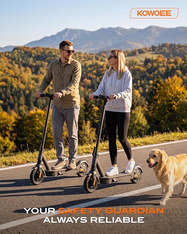 Electric Scooter for Adults Peak 600W, 20MPH, 22 Miles Long Range, 8.5" Tire Foldable Commuter E-Scooter with App, Dual Suspension, Dual Braking System by KOWOEE - Used condition - Image 7