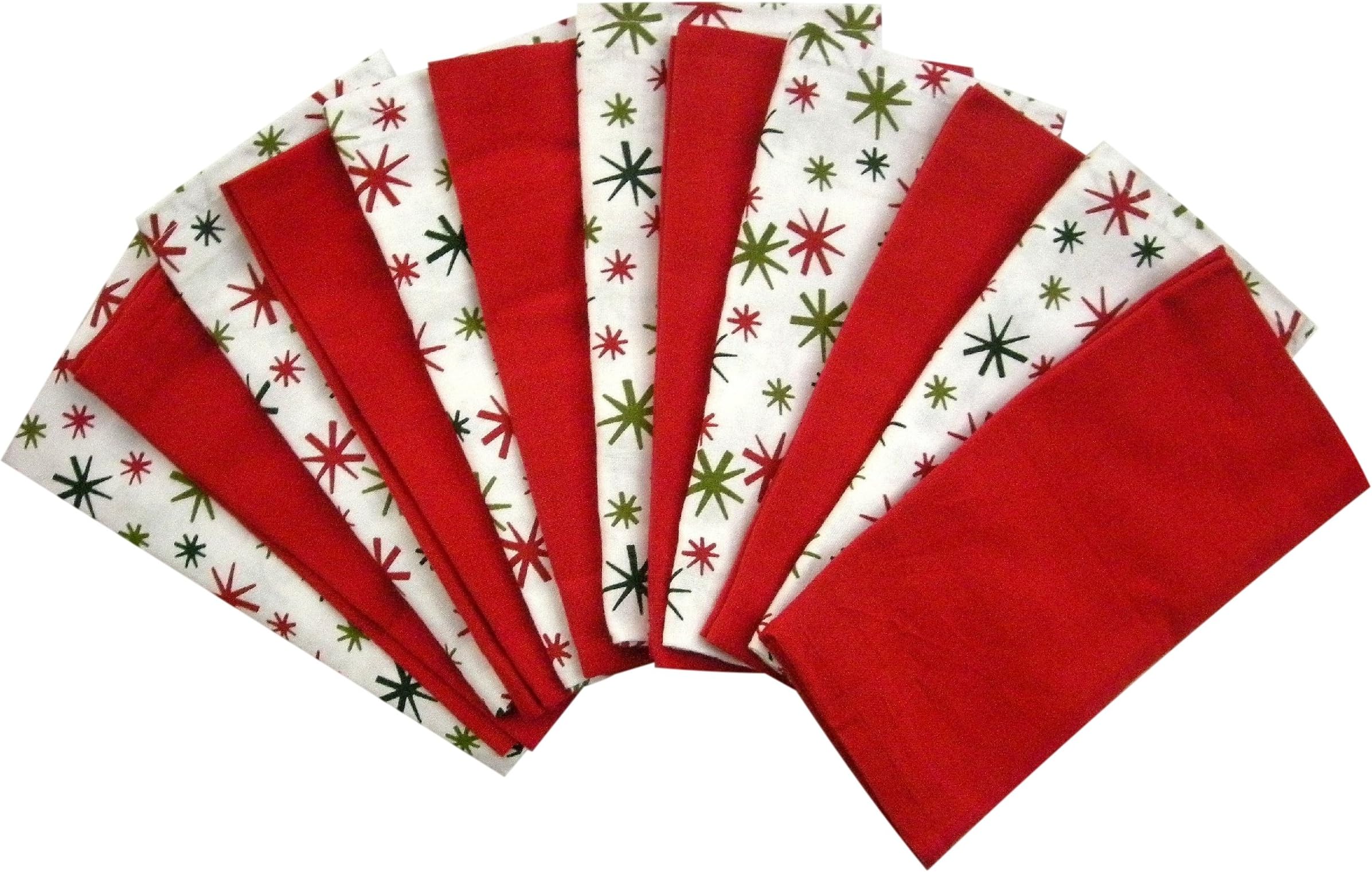 Set of 12 Well Dressed Home Holiday Dinner Napkins- 19 inches by 19 inches - 100 Percent Cotton