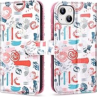 Vista 8 de ULAK Funda tipo cartera compatible con iPhone 13 para mujer, piel sintética de alta calidad con tarjeteros, función atril, funda tipo cartera