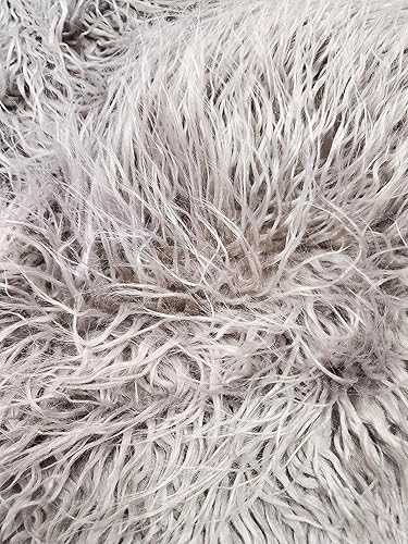 Miniatura 2 de Tela rizada de pelo sintético de alpaca de pelo largo vendido por The Yard (gris ostra)