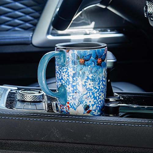 Vista 12 de Topadorn Taza de cerámica del café de la porcelana de la taza del té con la tapa en la caja del presente 17oz girasoles Girasoles,Café