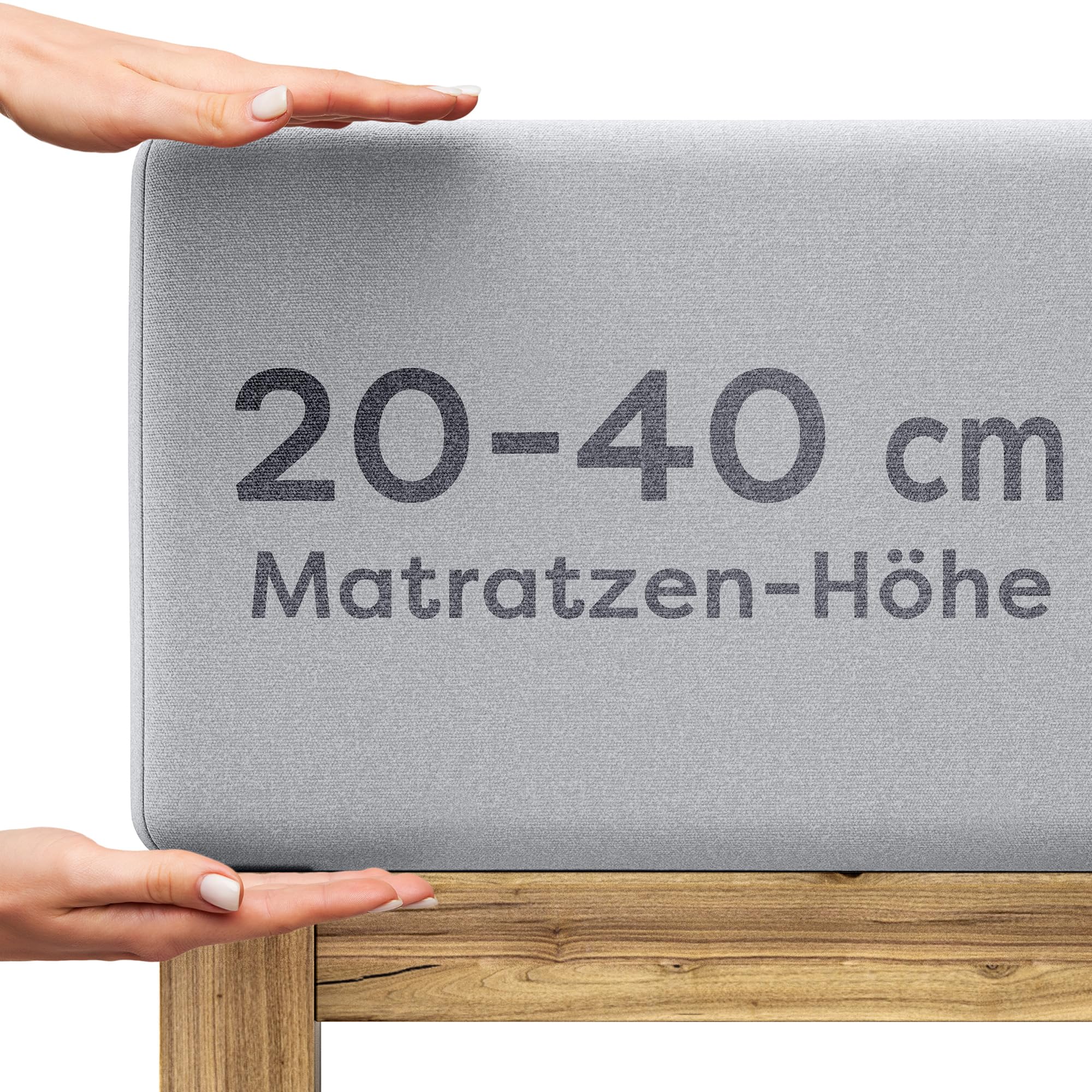 Wolkenfeld Spannbettlaken 90x200cm – 100x220cm – Premium Jersey Baumwolle mit 5% Lycra – Faltenfreies Bettlaken für hohe Matratzen bis 40 cm – Atmungsaktiv & Oeko-TEX Zertifiziert – Hellgrau