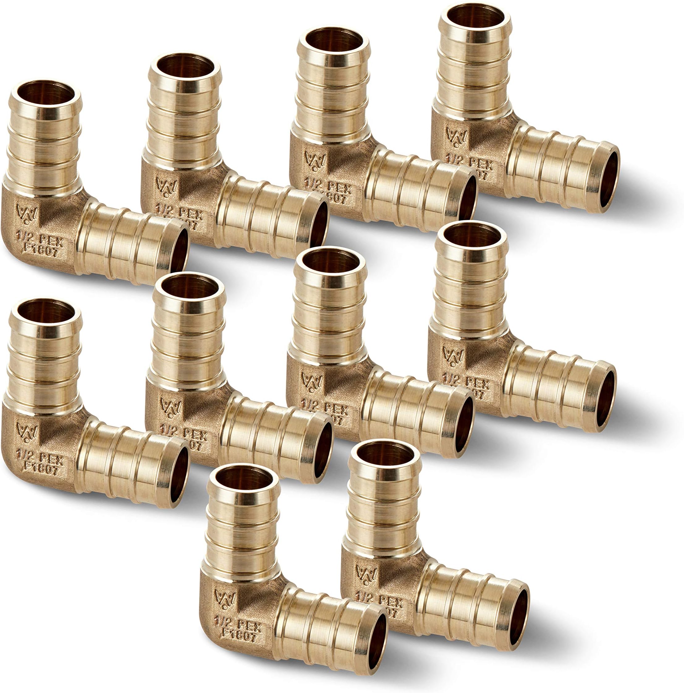 USA (10 Pack) 1/2 Inch 90-degree Elbow PEX Fitting | Stress Corrosion Cracking Resistant Plumbing Fitting | PEX to PEX Plumbing/Tubing/Pipe Connections/PEX Fittings
