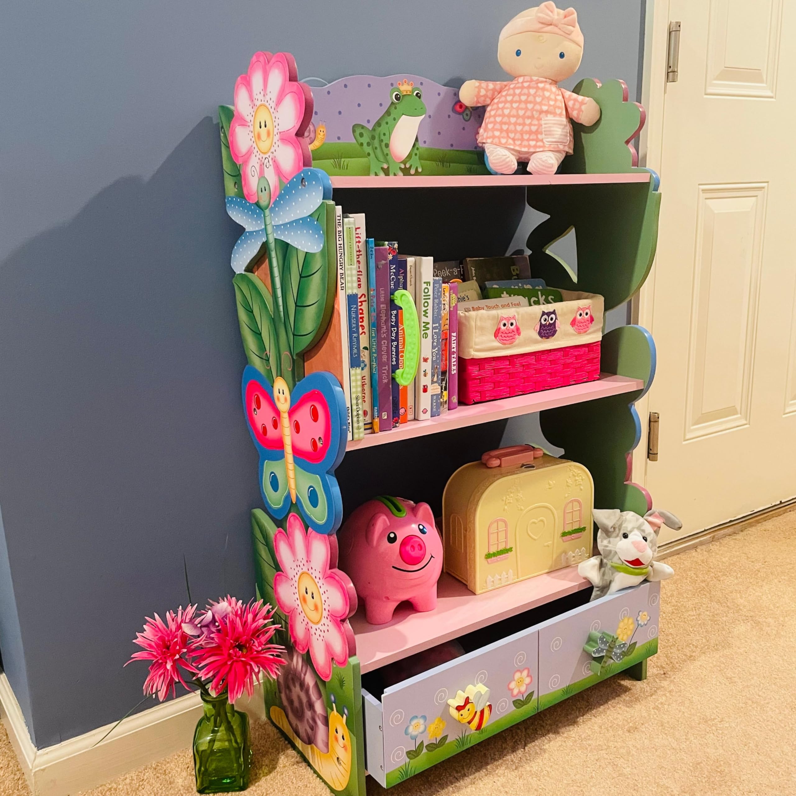 Fantasy Fields Bibliothèque Enfant Fille Bois étagère de Rangement Livres Jouets W-7500A | Étagère de Rangement Livres Jouets, 55,88 x 29,21 x 96,52 cm, Lot de 1