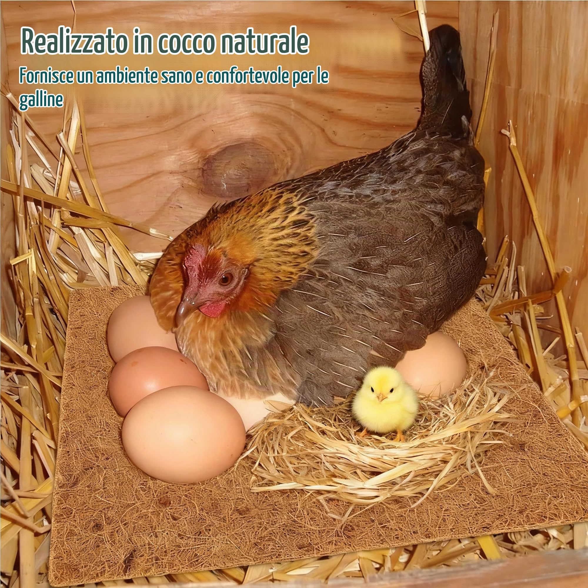 20 Pezzi Nido per La Deposizione Delle Uova, Lettiera per Polli 33 x 33cm, Tappetini per Pollaio, Cuscinetti per Nidificazione per Pollo, Tappetino per Il Nido di Gallina Riutilizzabile