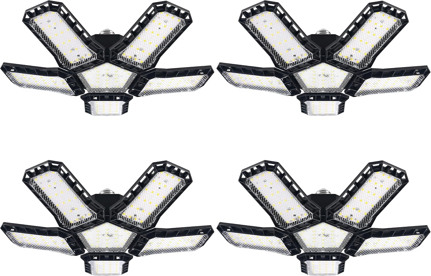 4 Pack LED Garage Light 120W Led Shop Light 12000LM 6500K Garage Lights Ceiling Led with 5+1 Deformable Ultra Bright Panel E26/E27 Compatible (4 Pack-120W)