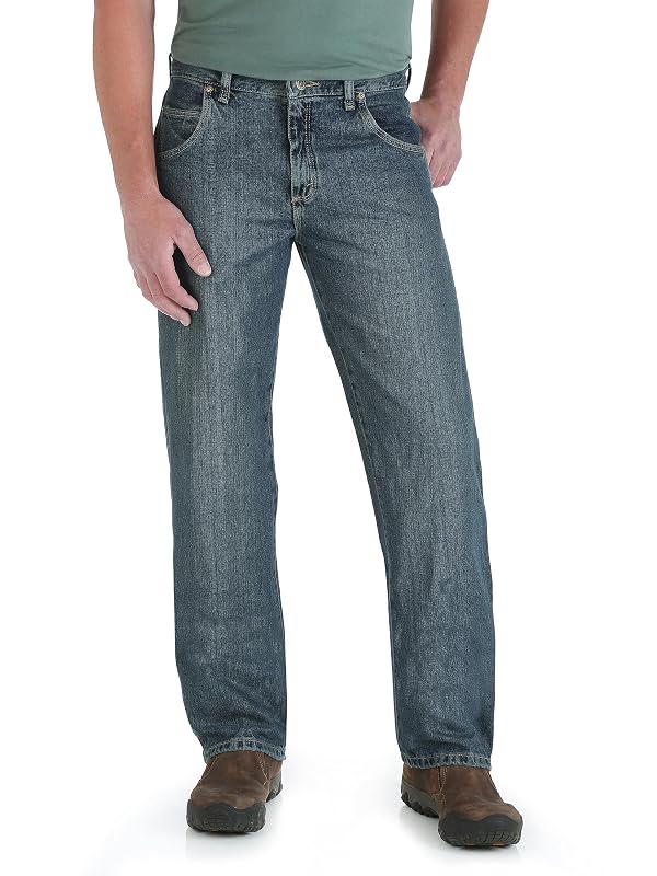Wrangler Men's Rugged Wear Relaxed Straight Fit, Blue, 36x29 by Wrangler - Used condition - US$37.40