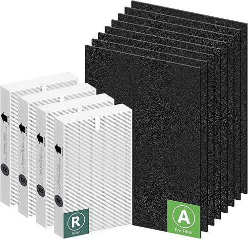 Filtros de repuesto HPA200 para purificadores de aire Honeywell HPA200 HRF-ARVP200 Series HPA200, HPA201, HA202, HPA204, HPA250, 4 filtros de