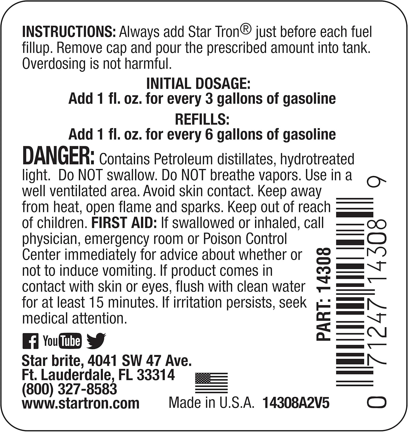 Star Tron Enzyme Fuel Treatment - Gas Formula 8 oz - Treats 48 Gallons : Automotive