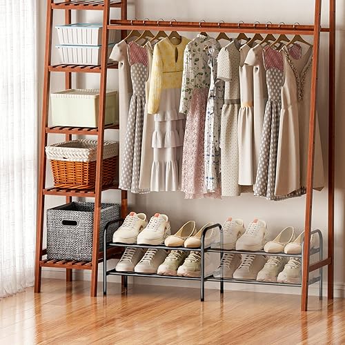 Miniatura 2 de Zapatero expandible de 2 niveles, zapatero ajustable para armario y entrada, organizador de zapatos de metal extensible con ancho ajustable, estante