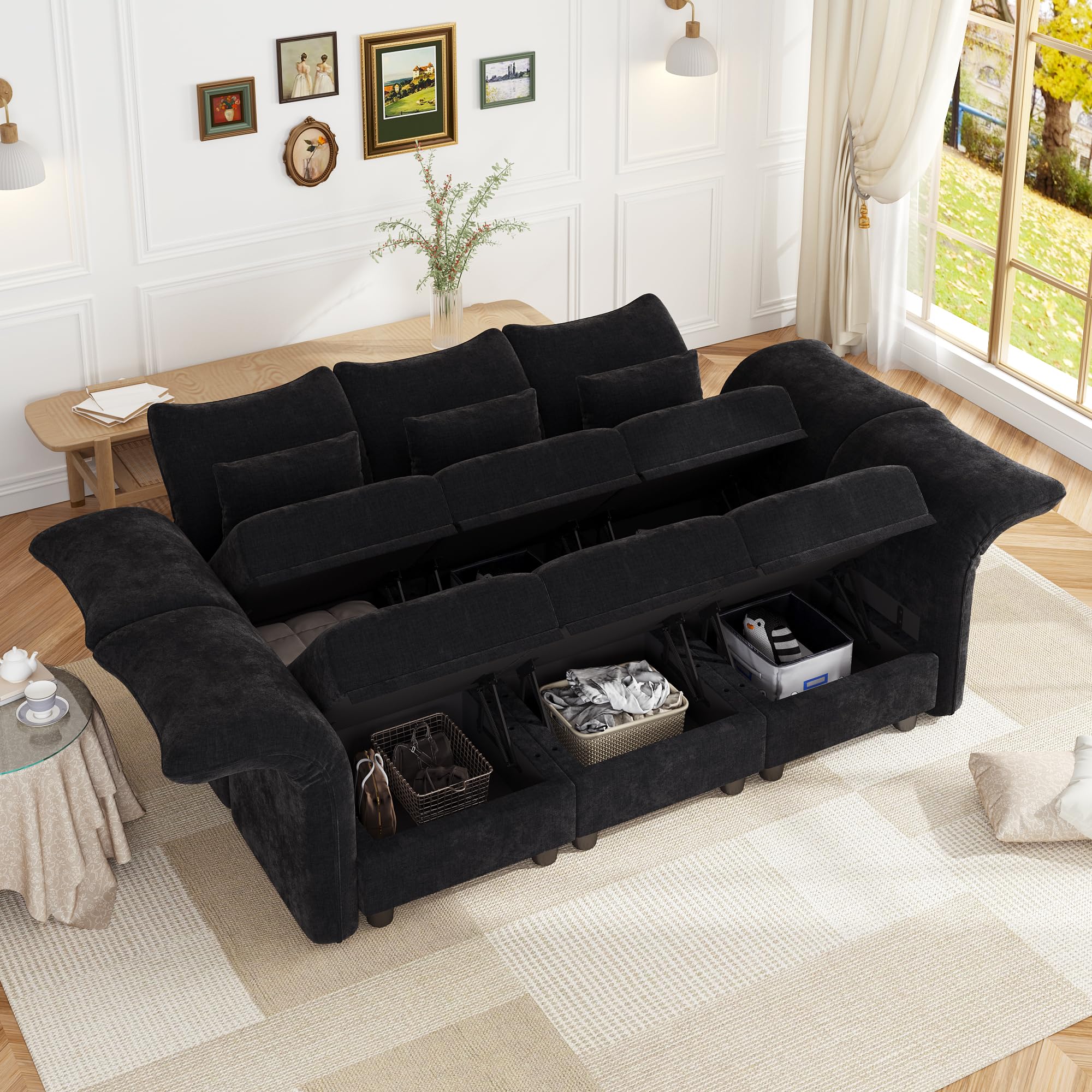 Amazon.com: LLappuil 102 Inch Modular Sectional Sofa with Storage