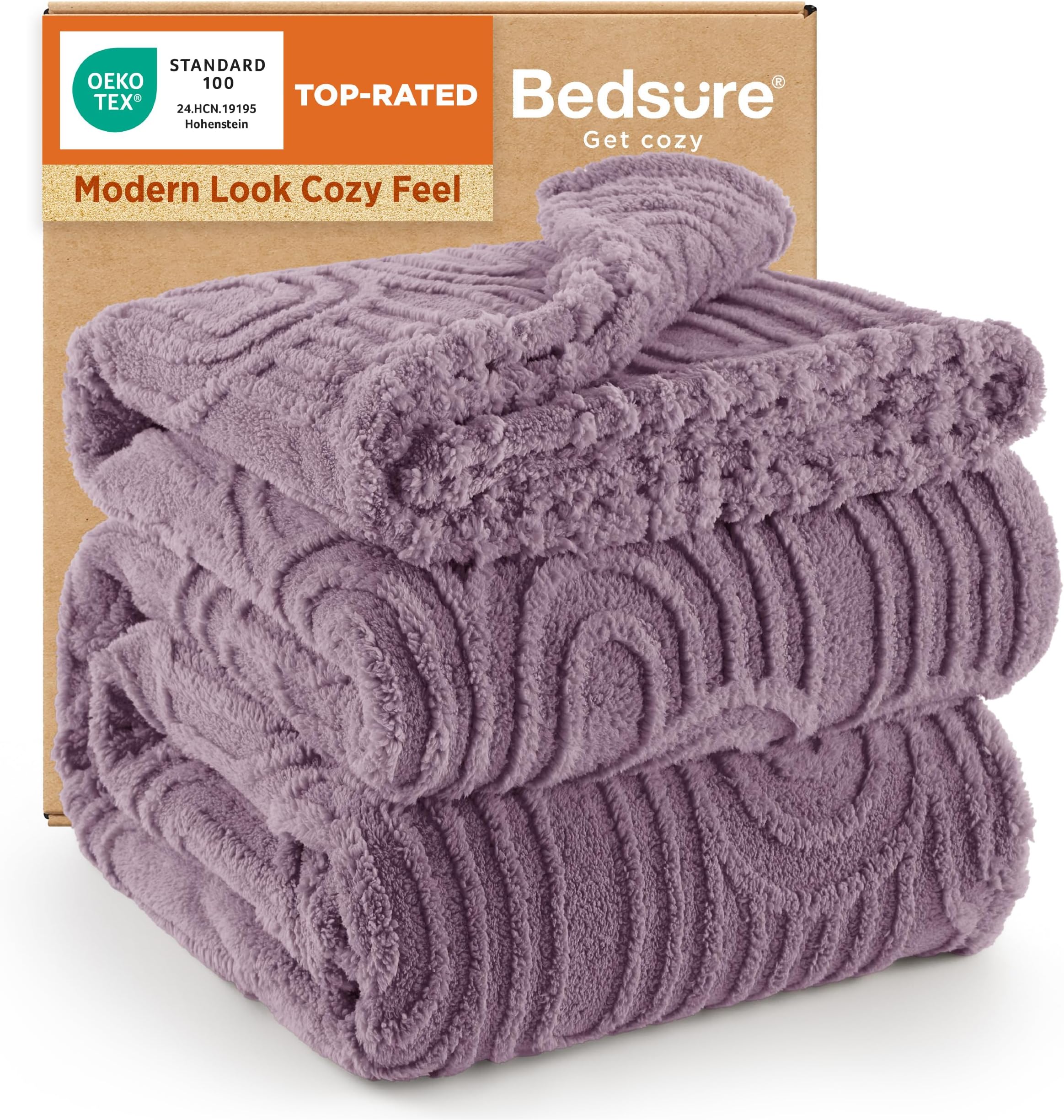 Bedsure GentleSoft Fleece King Size Blanket for Bed - Super Soft & Cozy, Fluffy Blankets for Women & Girls, Ideal for Sofa & Couch, Light Purple, 108x90 Inches