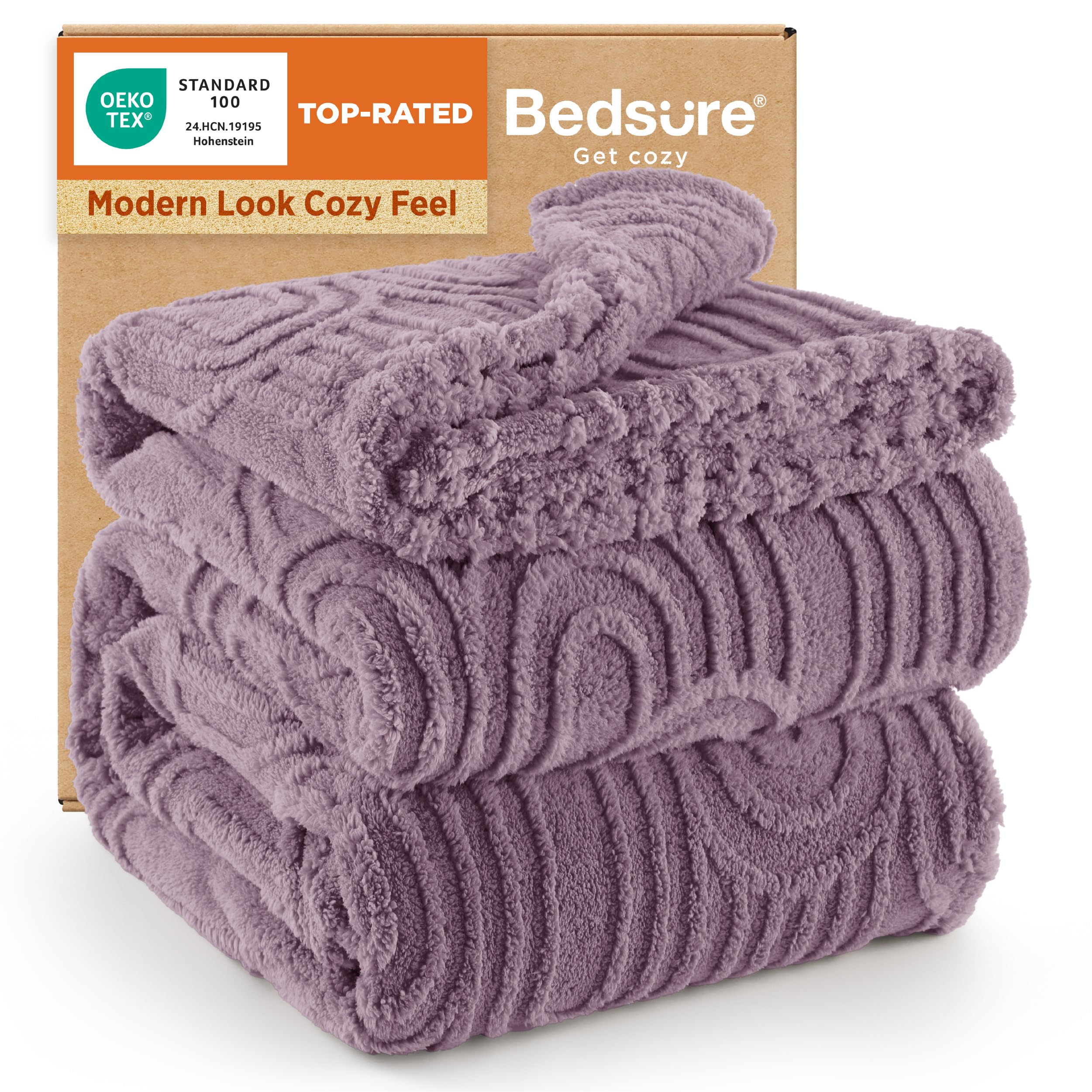 Bedsure GentleSoft Fleece King Size Blanket for Bed - Super Soft & Cozy, Fluffy Blankets for Women & Girls, Ideal for Sofa & Couch, Light Purple, 108x90 Inches